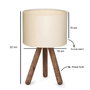 Opviq Lámpara de mesa AYD-2939 de madera con pantalla de tela crema